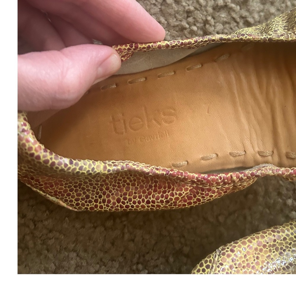 Tieks Toscani rare Womens 7 Pebbled Leather Foldable Ballet Flats - Picture 4 of 13